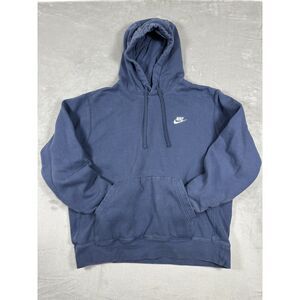 Nike Men's Blue Fleece Pullover‎ Hoodie Sweatshirt Sz L